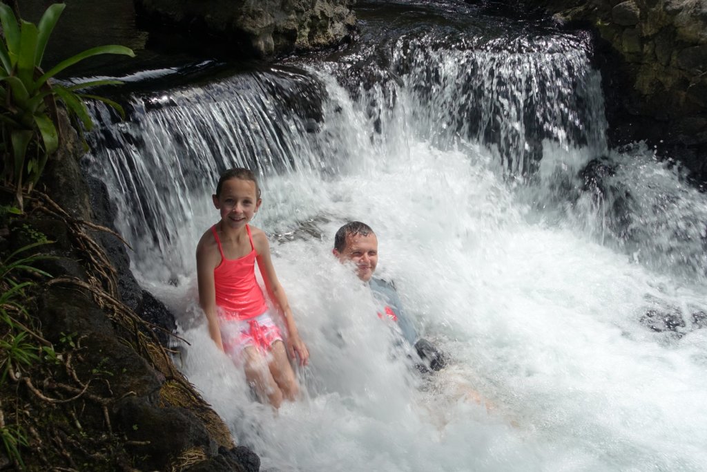 sitting in a waterfall